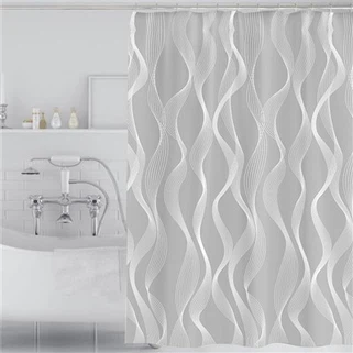 Stripped Bathroom Shower Curtain